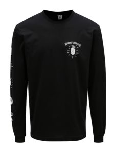 Čierne pánske tričko s dlhým rukávom Horsefeathers Hoppy