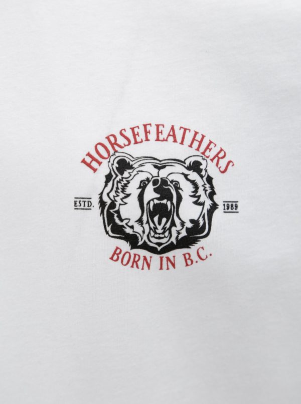 Čierno-biele pánske tričko s 3/4 rukávom Horsefeathers Bear