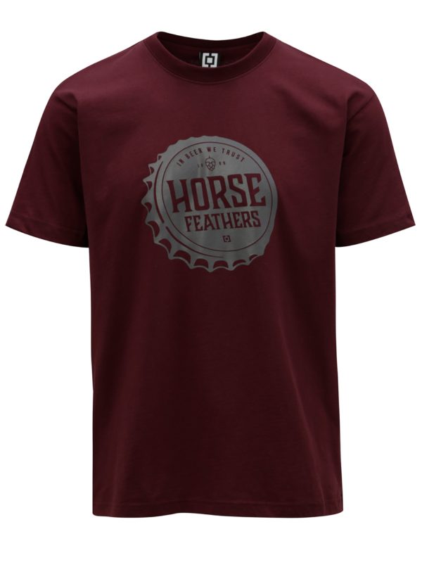 Vínové pánske tričko s potlačou Horsefeathers Helmet