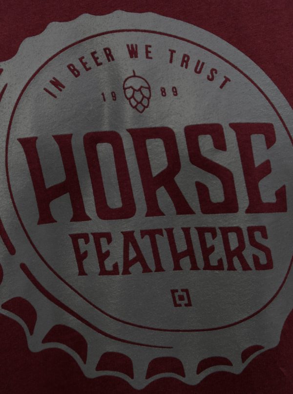 Vínové pánske tričko s potlačou Horsefeathers Helmet