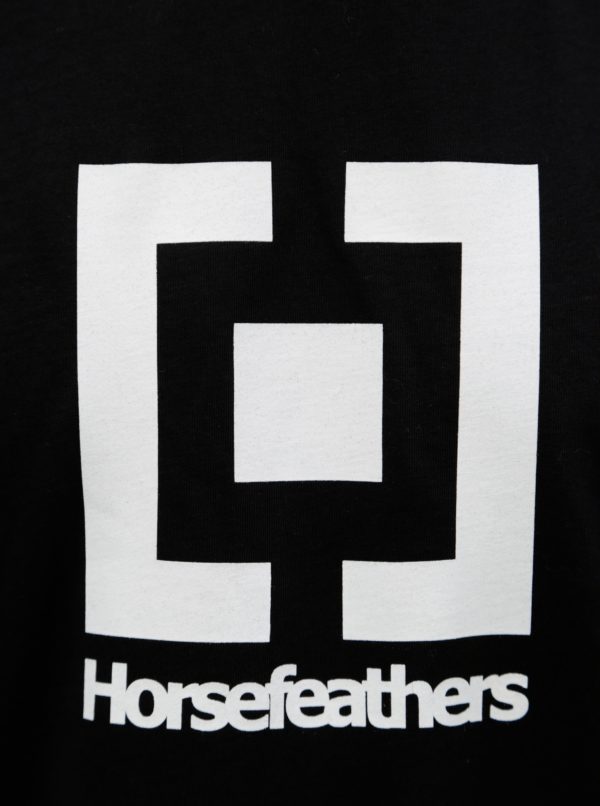 Čierne pánske tričko s potlačou Horsefeathers Base