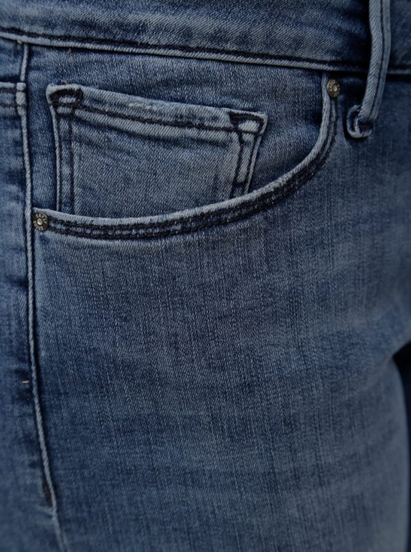 Modré dámske regular slim rifľové kraťasy s nízkym pásom Cross Jeans