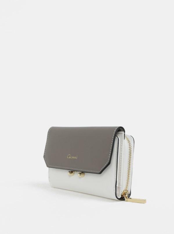 Bielo-sivá veľká peňaženka Gionni Cara