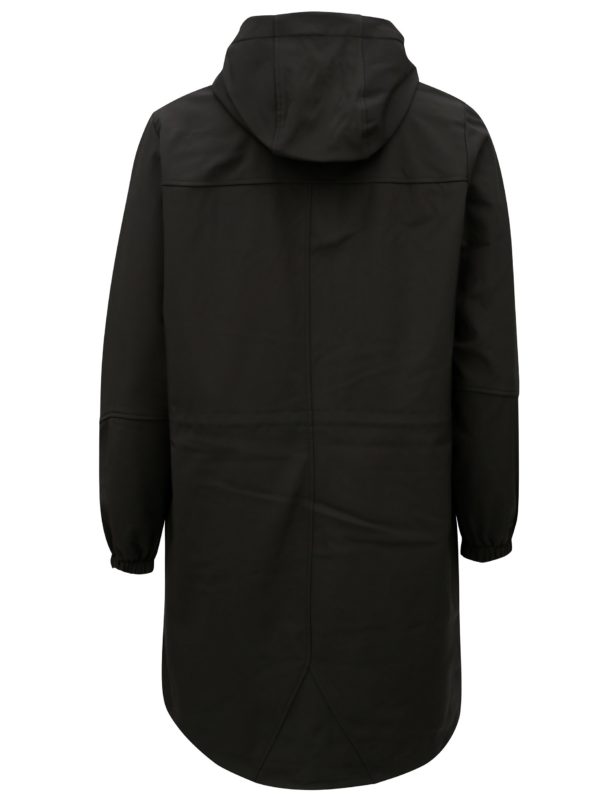 Čierny vodovzdorný softshellový kabát s kapucňou Zizzi