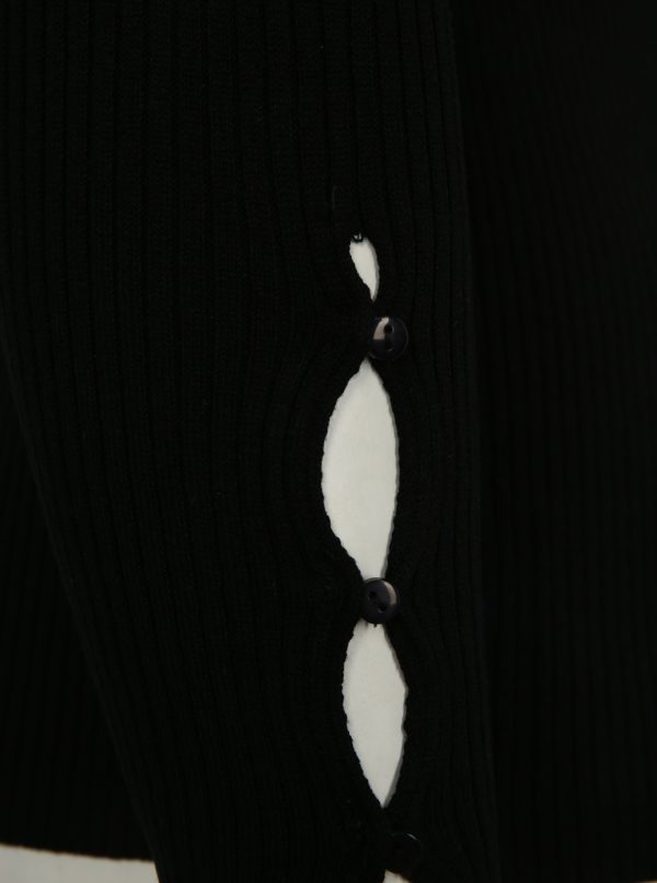 Čierny tenký sveter s véčkovým výstrihom simply be.