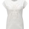 Biele tričko s priehľadným vzorom Desigual Amaryllis