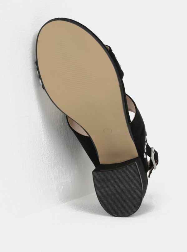 Čierne sandálky v semišovej úprave na podpätku Dorothy Perkins