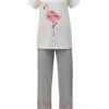 Krémovo–sivé dvojdielne pyžamo s motívom plameniaka Dorothy Perkins