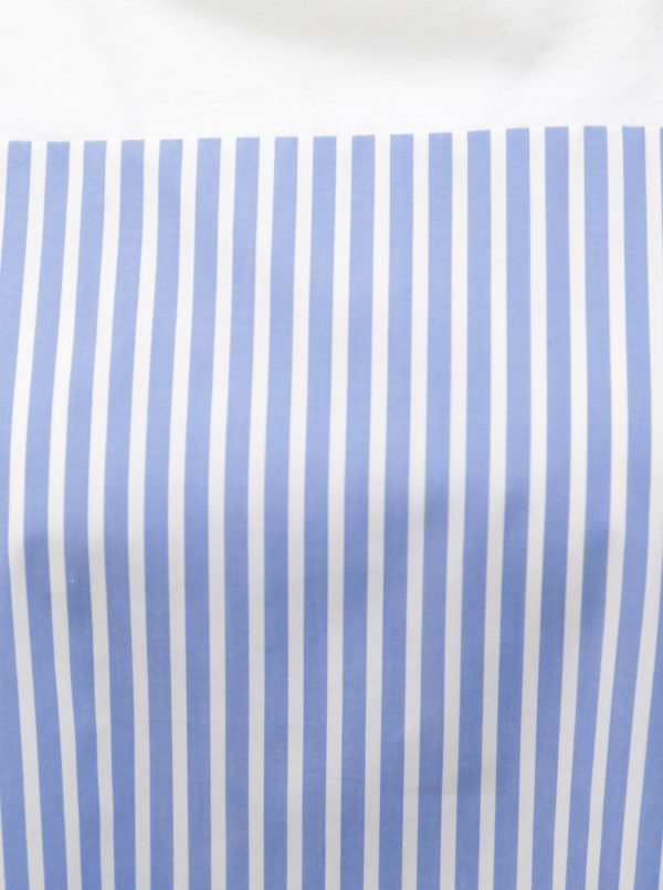 Modro–biele pruhované tričko s uzlom Rich & Royal