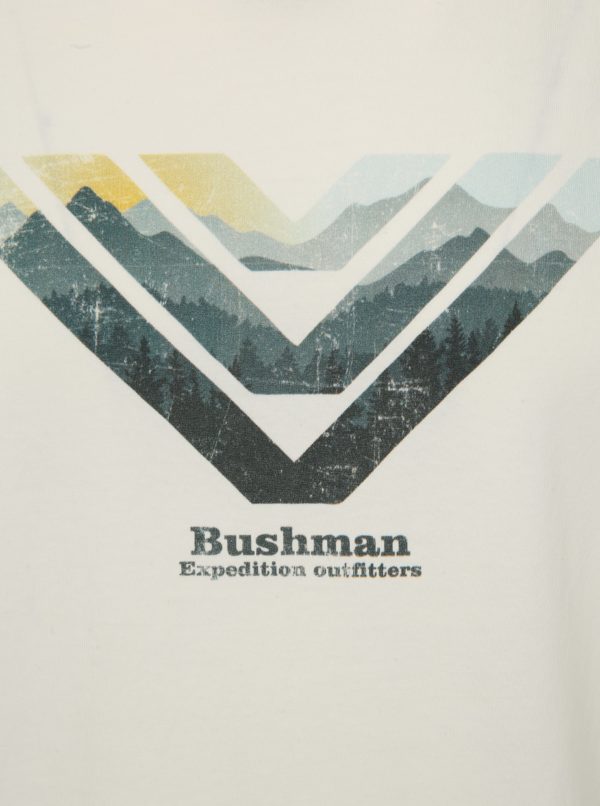 Krémové pánske tričko s potlačou BUSHMAN Encinal