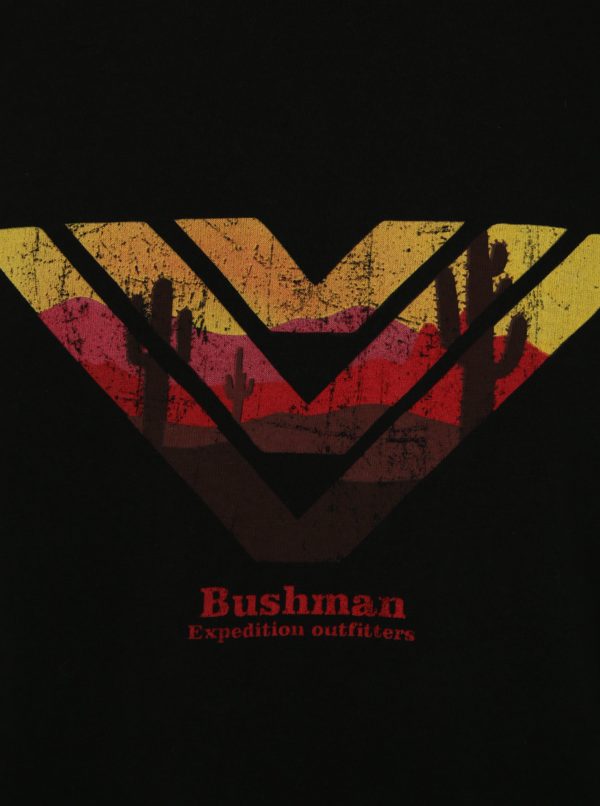 Čierne pánske tričko s potlačou BUSHMAN Encinal