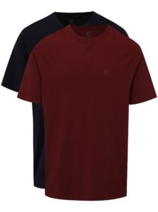 Súprava dvoch tričiek v tmavomodrej a vínovej farbe JP 1880 
