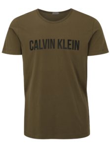 Kaki pánske tričko s potlačou Calvin Klein Jeans Tao