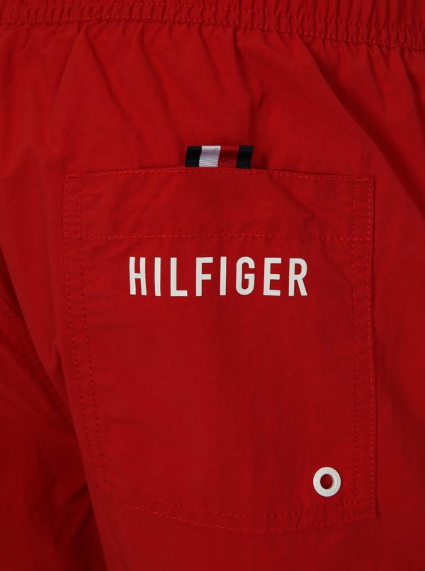 Červené pánske plavky s potlačou Tommy Hilfiger