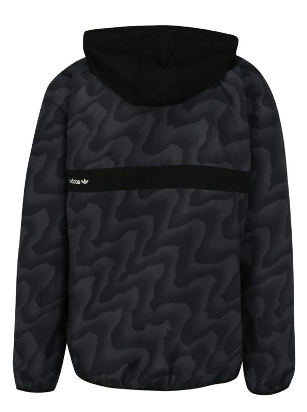Čierna pánska vzorovaná šušťáková bunda adidas Originals
