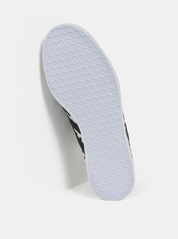 Sivé dámske bodkované kožené tenisky adidas Originals Gazelle