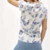 Modro-krémové dámske kvetované tričko s uzlom M&Co