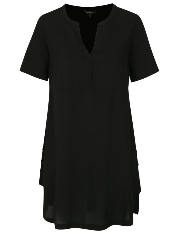 Čierne šaty s véčkovým výstrihom Ulla Popken