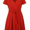 Červené šaty s prekladaným výstrihom Dorothy Perkins Curve