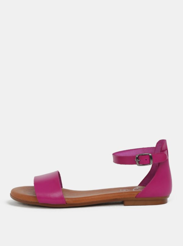 Ružové kožené sandále OJJU
