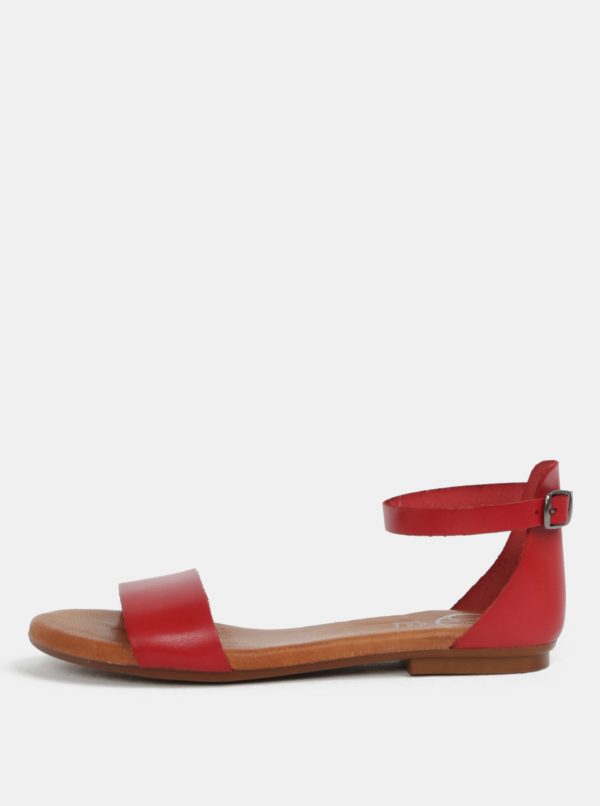 Červené kožené sandále OJJU