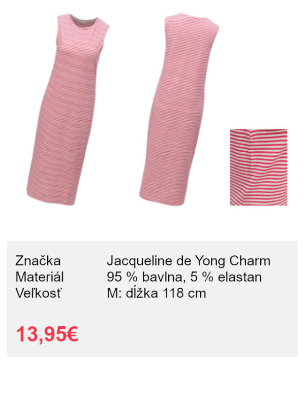 Bielo-ružové pruhované šaty Jacqueline de Yong Charm