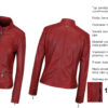 Červená dámska kožená bunda s prešívanými detailmi KARA Pavlina