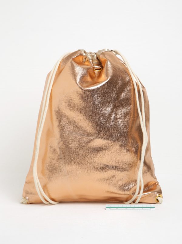 Lesklý dámsky koženkový vak v ružovozlatej farbe Mi-Pac Kit Bag Metallic