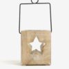 Svetlohnedý závesný svietnik s otvormi v tvare hviezd Sass & Belle Cubic