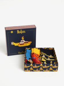 Súprava troch párov vzorovaných unisex ponožiek Happy Socks The Beatles