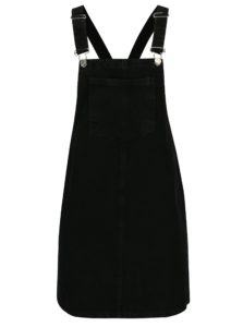 Čierne rifľové šaty s trakmi Miss Selfridge