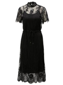 Čierne čipkované šaty Moss Copenhagen