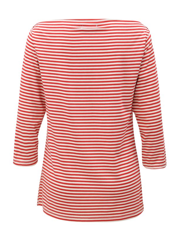 Bielo-červené pruhované tričko s 3/4 rukávom ZOOT