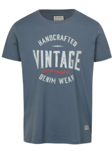 Modré tričko s potlačou Vintage Shine Original