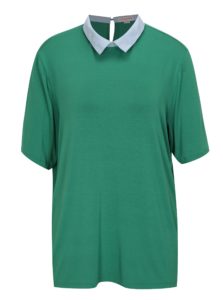 Zelené tričko s golierikom La femme MiMi