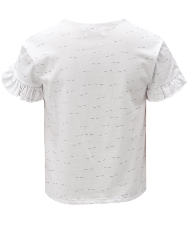 Biele dievčenské vzorované tričko s volánmi 5.10.15.