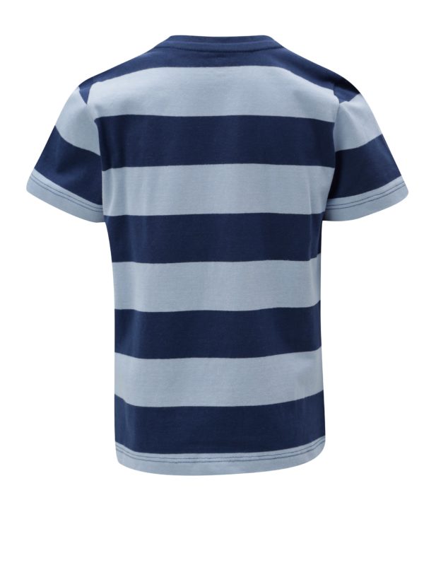 Modré chlapčenské pruhované tričko s potlačou 5.10.15.