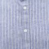 Modrá pruhovaná ľanová regular fit košeľa bez goliera Casual Friday by Blend