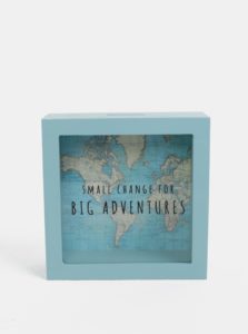 Mentolová kasička s motívom mapy sveta Sass & Belle Vintage Map Big Adventures