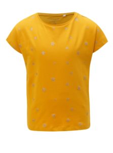 Horčicové dievčenské vzorované tričko name it Vilske