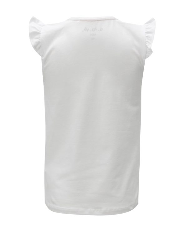 Biele dievčenské tričko s trblietavou potlačou 5.10.15.