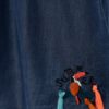 Modrá dievčenská rifľová sukňa s nášivkou a strapcami 5.10.15.