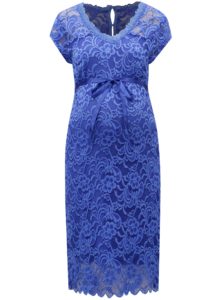 Modré čipkované tehotenské šaty Mama.licious New mivana