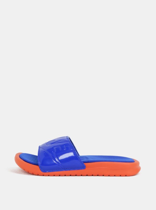 Oranžovo-modré dámske šľapky Nike Benassi