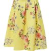 Žltá kvetovaná sukňa s opaskom Miss Selfridge