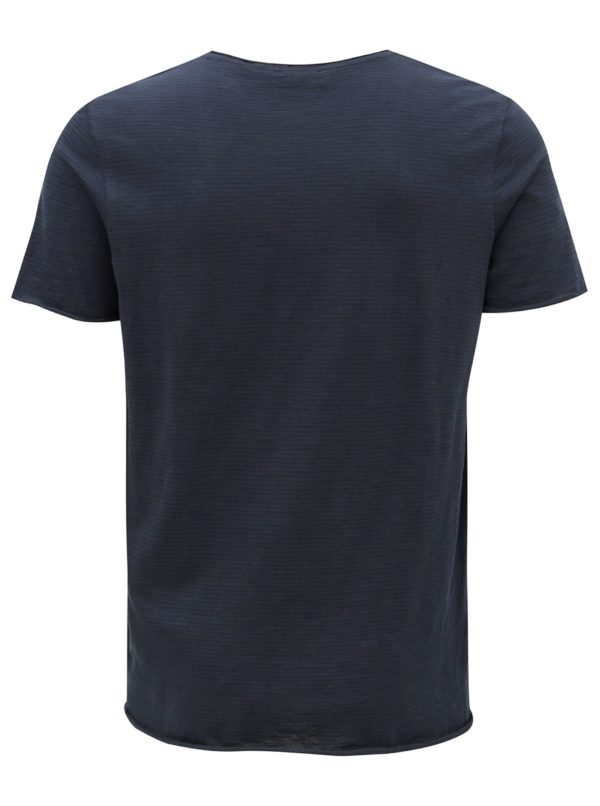 Tmavomodré pruhované basic tričko Selected Homme New merce