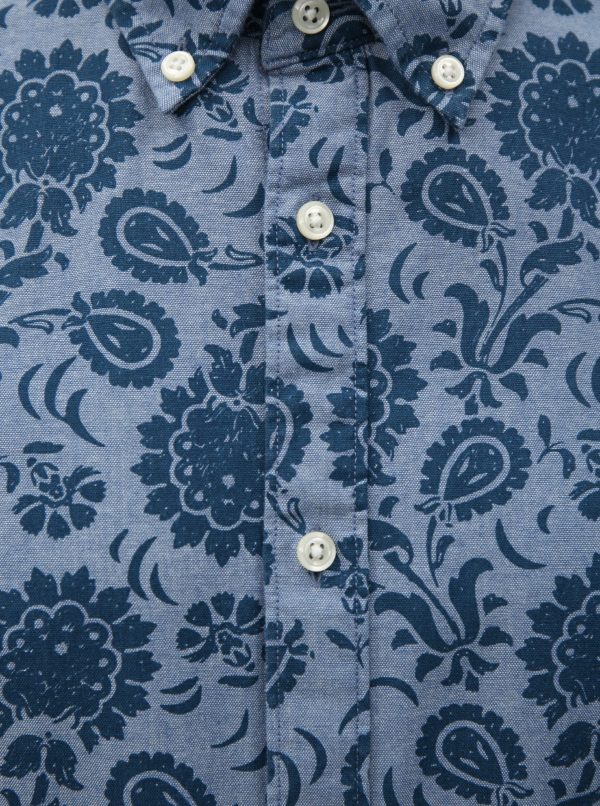 Modrá pánska vzorovaná slim fit košeľa Tommy Hilfiger