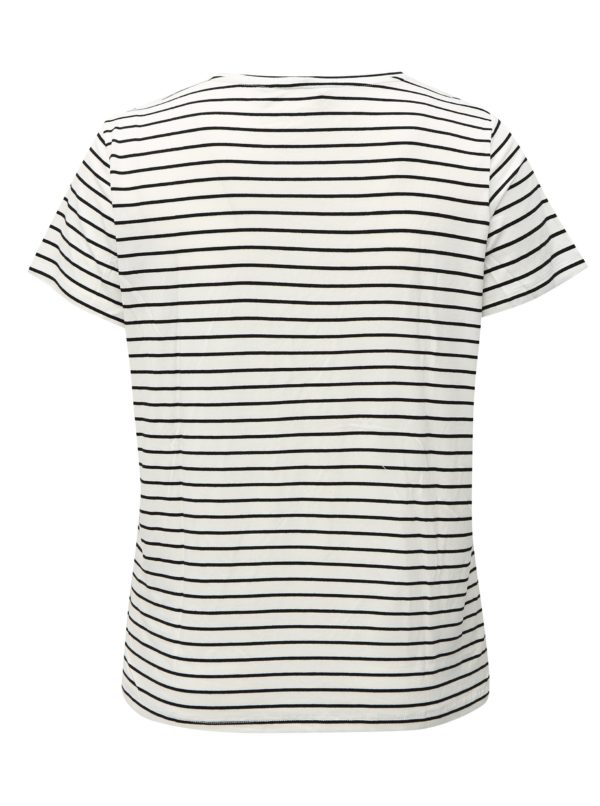 Čierno-biele pruhované tričko s výšivkami Dorothy Perkins Curve