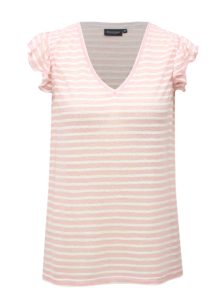 Bielo-ružové pruhované dámske tričko Broadway Felicie