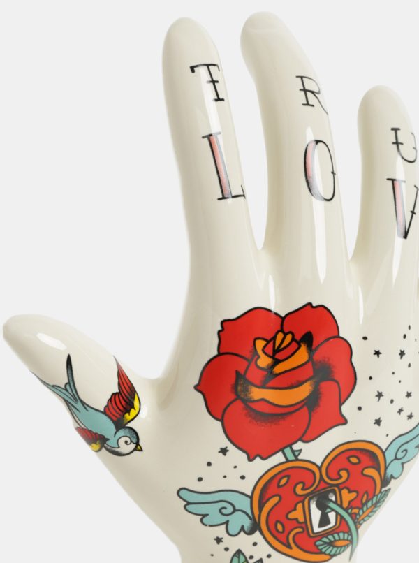 Krémový držiak na prstienky s kvetovaným motívom Temerity Jones